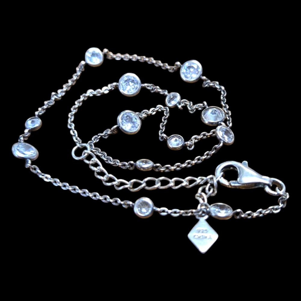 Silpada Retired N2153 Scattered Stars Infinity Station CZ Necklace